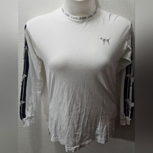 PINK Victoria's Secret Rhinestone Dog Logo Oversized Long Sleeved Tee